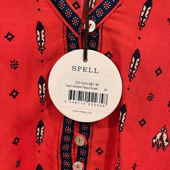 SPELL AND THE GYPSY COLLECTIVE DESERT 🌵 WANDERER PLAYSUIT ROMPER SUNSET NWT - Picture 3 of 8